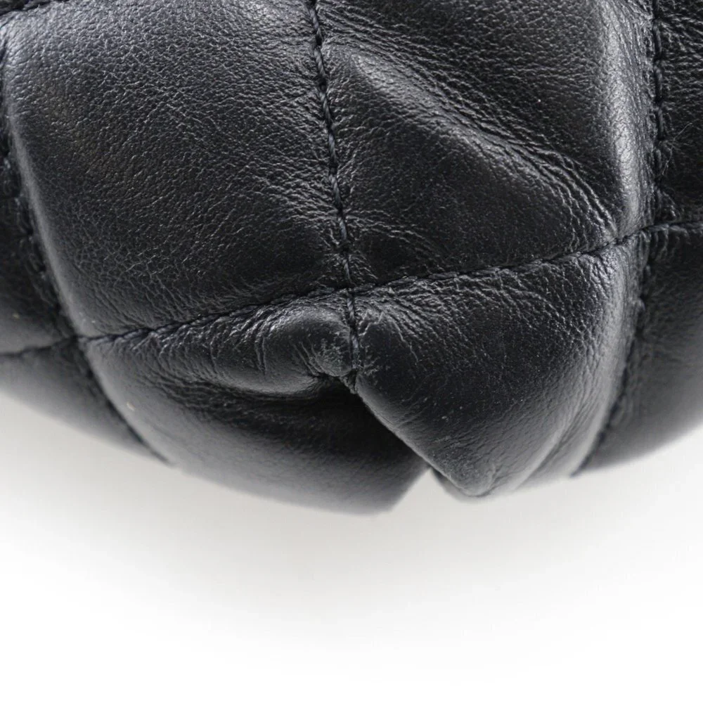 CHANEL Black Lambskin Leather Fanny Pack
